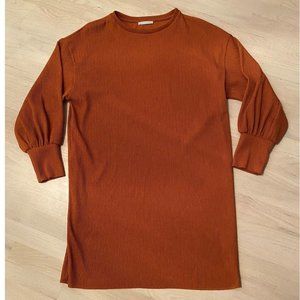 Zara burnt orange long sleeve dress size Large
